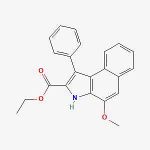 molecular formula C22H19NO3 B14389154 Ethyl 4-methoxy-1-phenyl-3H-benzo[E]indole-2-carboxylate CAS No. 89767-48-6