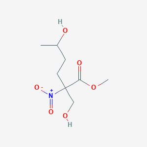 molecular formula C8H15NO6 B14389234 Methyl 5-hydroxy-2-(hydroxymethyl)-2-nitrohexanoate CAS No. 88238-96-4