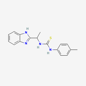 molecular formula C17H18N4S B14389282 N-[1-(1H-Benzimidazol-2-yl)ethyl]-N'-(4-methylphenyl)thiourea CAS No. 89334-58-7