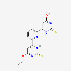molecular formula C17H17N5O2S2 B14389316 6,6'-(Pyridine-2,6-diyl)bis(4-ethoxypyrimidine-2(1H)-thione) CAS No. 87568-89-6