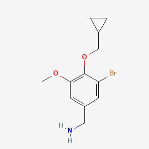 molecular formula C12H16BrNO2 B1438938 3-Bromo-4-cyclopropylmethoxy-5-methoxybenzylamine CAS No. 1154004-62-2