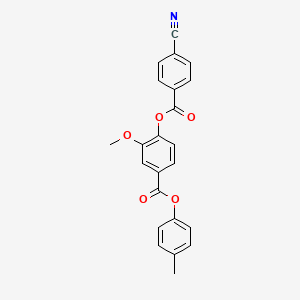 molecular formula C23H17NO5 B14389380 4-Methylphenyl 4-[(4-cyanobenzoyl)oxy]-3-methoxybenzoate CAS No. 88133-74-8