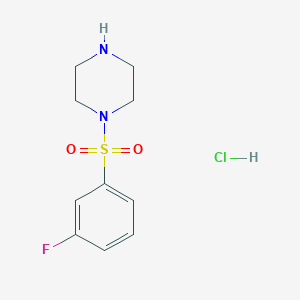 molecular formula C10H14ClFN2O2S B1438940 1-[(3-Fluorophenyl)sulfonyl]piperazine hydrochloride CAS No. 1032758-01-2