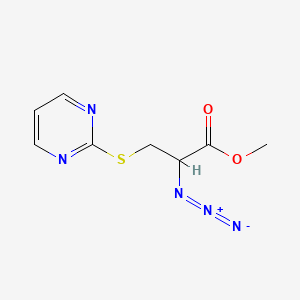 molecular formula C8H9N5O2S B14389451 Methyl 2-azido-3-[(pyrimidin-2-yl)sulfanyl]propanoate CAS No. 88347-83-5