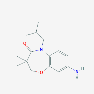molecular formula C15H22N2O2 B1438948 8-amino-5-isobutyl-3,3-dimethyl-2,3-dihydro-1,5-benzoxazepin-4(5H)-one CAS No. 1170606-68-4