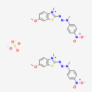 molecular formula C32H32N10O10S3 B14389499 N-[(E)-(6-methoxy-3-methyl-1,3-benzothiazol-3-ium-2-yl)diazenyl]-N-methyl-4-nitroaniline;sulfate CAS No. 89923-58-0