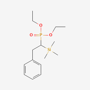 molecular formula C15H27O3PSi B14389576 Diethyl [2-phenyl-1-(trimethylsilyl)ethyl]phosphonate CAS No. 87762-61-6