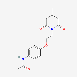 molecular formula C16H20N2O4 B14389587 N-{4-[2-(4-Methyl-2,6-dioxopiperidin-1-yl)ethoxy]phenyl}acetamide CAS No. 89914-21-6