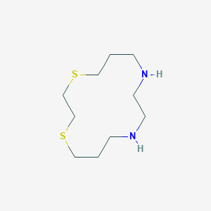 molecular formula C10H22N2S2 B14389652 1,4-Dithia-8,11-diazacyclotetradecane CAS No. 87939-30-8