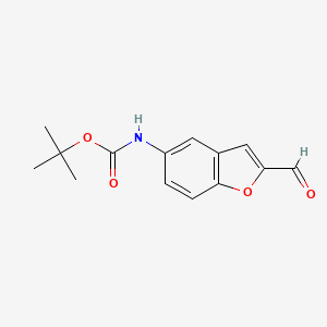 molecular formula C14H15NO4 B1438967 tert-Butyl N-(2-formyl-1-benzofuran-5-yl)carbamate CAS No. 1135283-50-9