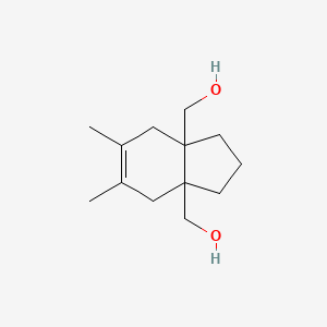 molecular formula C13H22O2 B14389799 (5,6-Dimethyl-2,3,4,7-tetrahydro-1H-indene-3a,7a-diyl)dimethanol CAS No. 88307-49-7