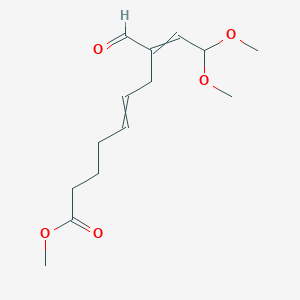 molecular formula C14H22O5 B14389818 Methyl 8-formyl-10,10-dimethoxydeca-5,8-dienoate CAS No. 89871-97-6