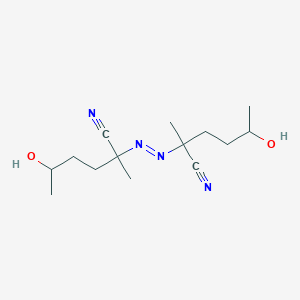 molecular formula C14H24N4O2 B14389845 2,2'-[(E)-Diazenediyl]bis(5-hydroxy-2-methylhexanenitrile) CAS No. 88457-20-9