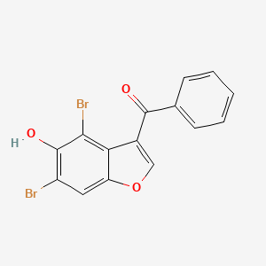 molecular formula C15H8Br2O3 B14389865 (4,6-Dibromo-5-hydroxy-1-benzofuran-3-yl)-phenylmethanone CAS No. 88673-82-9