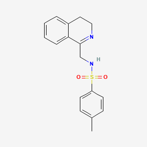 molecular formula C17H18N2O2S B14389918 N-[(3,4-Dihydroisoquinolin-1-yl)methyl]-4-methylbenzene-1-sulfonamide CAS No. 88422-84-8