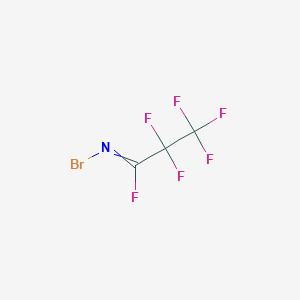 molecular formula C3BrF6N B14389949 N-Bromo-2,2,3,3,3-pentafluoropropanimidoyl fluoride CAS No. 89554-91-6