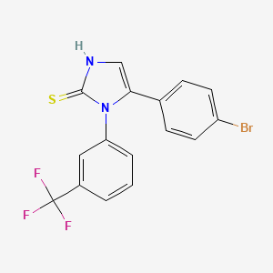 molecular formula C16H10BrF3N2S B1438997 5-(4-bromophenyl)-1-[3-(trifluoromethyl)phenyl]-1H-imidazole-2-thiol CAS No. 1105189-91-0