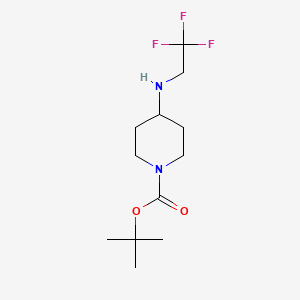 molecular formula C12H21F3N2O2 B1439002 Tert-butyl 4-[(2,2,2-trifluoroethyl)amino]piperidine-1-carboxylate CAS No. 1146289-88-4