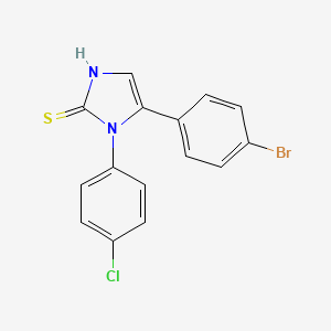 molecular formula C15H10BrClN2S B1439004 5-(4-Bromophenyl)-1-(4-chlorophenyl)-1H-imidazole-2-thiol CAS No. 1105190-16-6