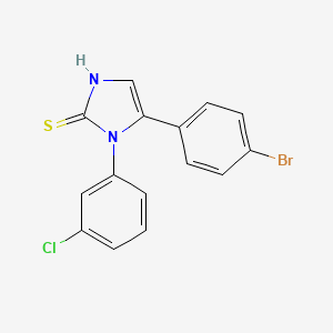 molecular formula C15H10BrClN2S B1439006 5-(4-bromophenyl)-1-(3-chlorophenyl)-1H-imidazole-2-thiol CAS No. 1105190-11-1