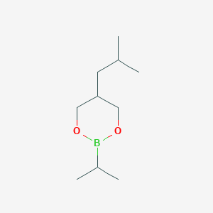 molecular formula C10H21BO2 B14390129 5-(2-Methylpropyl)-2-(propan-2-yl)-1,3,2-dioxaborinane CAS No. 89561-36-4