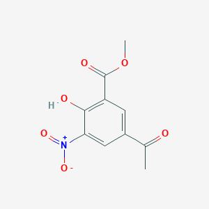 molecular formula C10H9NO6 B14390136 Methyl 5-acetyl-2-hydroxy-3-nitrobenzoate CAS No. 89586-15-2