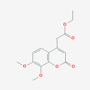 molecular formula C15H16O6 B1439021 ethyl (7,8-dimethoxy-2-oxo-2H-chromen-4-yl)acetate CAS No. 1092333-75-9