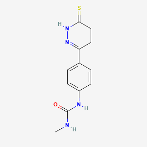 molecular formula C12H14N4OS B14390316 N-Methyl-N'-[4-(6-sulfanylidene-1,4,5,6-tetrahydropyridazin-3-yl)phenyl]urea CAS No. 89623-58-5