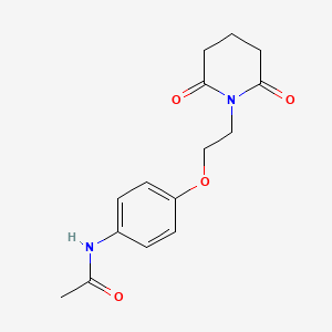 molecular formula C15H18N2O4 B14390320 N-{4-[2-(2,6-Dioxopiperidin-1-yl)ethoxy]phenyl}acetamide CAS No. 89914-19-2