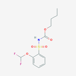 molecular formula C12H15F2NO5S B14390381 Butyl [2-(difluoromethoxy)benzene-1-sulfonyl]carbamate CAS No. 90096-50-7