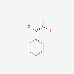 molecular formula C9H8I2O B14390451 Benzene, (2,2-diiodo-1-methoxyethenyl)- CAS No. 88131-14-0