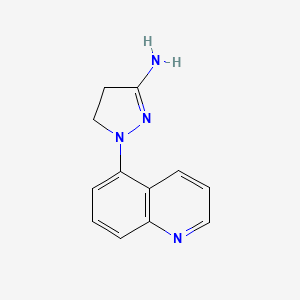 molecular formula C12H12N4 B14390461 1-(Quinolin-5-yl)-4,5-dihydro-1H-pyrazol-3-amine CAS No. 88164-51-6