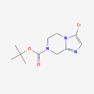 molecular formula C11H16BrN3O2 B1439050 tert-butyl 3-bromo-5,6-dihydroimidazo[1,2-a]pyrazine-7(8H)-carboxylate CAS No. 949922-61-6