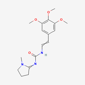 molecular formula C17H23N3O4 B14390528 N-(1-Methylpyrrolidin-2-ylidene)-N'-[2-(3,4,5-trimethoxyphenyl)ethenyl]urea CAS No. 90120-42-6