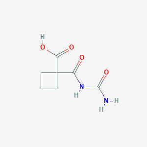 molecular formula C7H10N2O4 B14390545 1-(Carbamoylcarbamoyl)cyclobutane-1-carboxylic acid CAS No. 90018-03-4