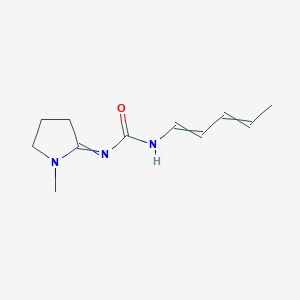 molecular formula C11H17N3O B14390608 N-(1-Methylpyrrolidin-2-ylidene)-N'-penta-1,3-dien-1-ylurea CAS No. 90120-36-8