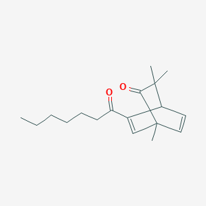 molecular formula C18H26O2 B14390636 5-Heptanoyl-1,3,3-trimethylbicyclo[2.2.2]octa-5,7-dien-2-one CAS No. 89879-40-3
