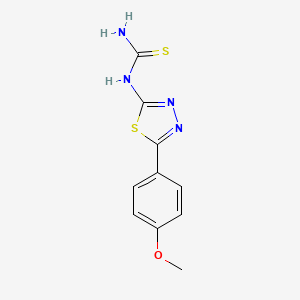 molecular formula C10H10N4OS2 B14390638 N-[5-(4-Methoxyphenyl)-1,3,4-thiadiazol-2-yl]thiourea CAS No. 89335-08-0