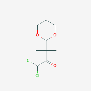 molecular formula C9H14Cl2O3 B14390690 1,1-Dichloro-3-(1,3-dioxan-2-yl)-3-methylbutan-2-one CAS No. 89635-75-6