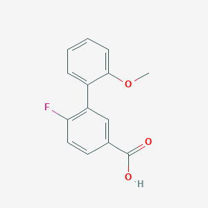 molecular formula C14H11FO3 B1439071 4-Fluoro-3-(2-methoxyphenyl)benzoic acid CAS No. 1181639-56-4