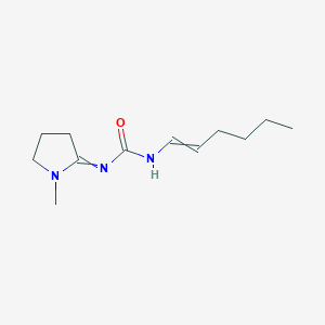 molecular formula C12H21N3O B14390724 N-Hex-1-en-1-yl-N'-(1-methylpyrrolidin-2-ylidene)urea CAS No. 90120-35-7