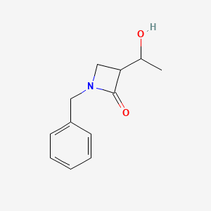 molecular formula C12H15NO2 B14390736 1-Benzyl-3-(1-hydroxyethyl)azetidin-2-one CAS No. 89368-09-2