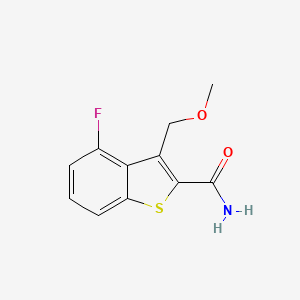 molecular formula C11H10FNO2S B1439086 4-Fluoro-3-(methoxymethyl)-1-benzothiophene-2-carboxamide CAS No. 1089555-96-3