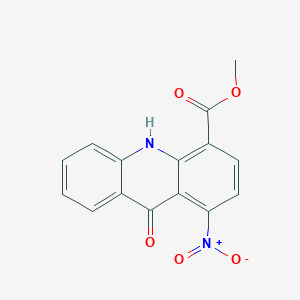 molecular formula C15H10N2O5 B143909 METHYL 1-NITRO-9-OXO-4-ACRIDINECARBOXYLATE CAS No. 139677-51-3