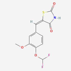 (5E)-5-{[4-(difluoromethoxy)-3-methoxyphenyl]methylidene}-1,3-thiazolidine-2,4-dione