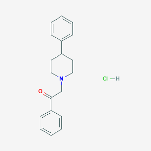 molecular formula C19H22ClNO B14391022 1-Phenyl-2-(4-phenylpiperidin-1-yl)ethanone;hydrochloride CAS No. 89687-44-5