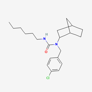 molecular formula C21H31ClN2O B14391047 N-Bicyclo[2.2.1]heptan-2-yl-N-[(4-chlorophenyl)methyl]-N'-hexylurea CAS No. 89472-74-2