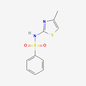 molecular formula C10H10N2O2S2 B14391081 Benzenesulfonamide, N-(4-methyl-2-thiazolyl)- CAS No. 89782-60-5