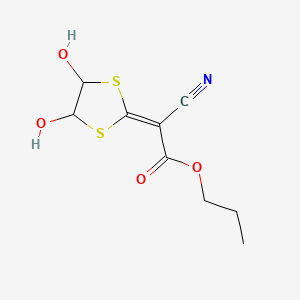 molecular formula C9H11NO4S2 B14391085 Propyl cyano(4,5-dihydroxy-1,3-dithiolan-2-ylidene)acetate CAS No. 89594-26-3