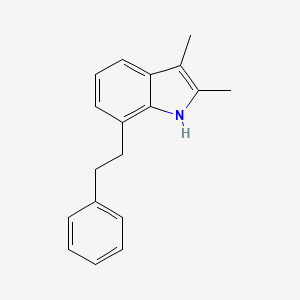 molecular formula C18H19N B14391097 2,3-Dimethyl-7-(2-phenylethyl)-1H-indole CAS No. 89732-09-2